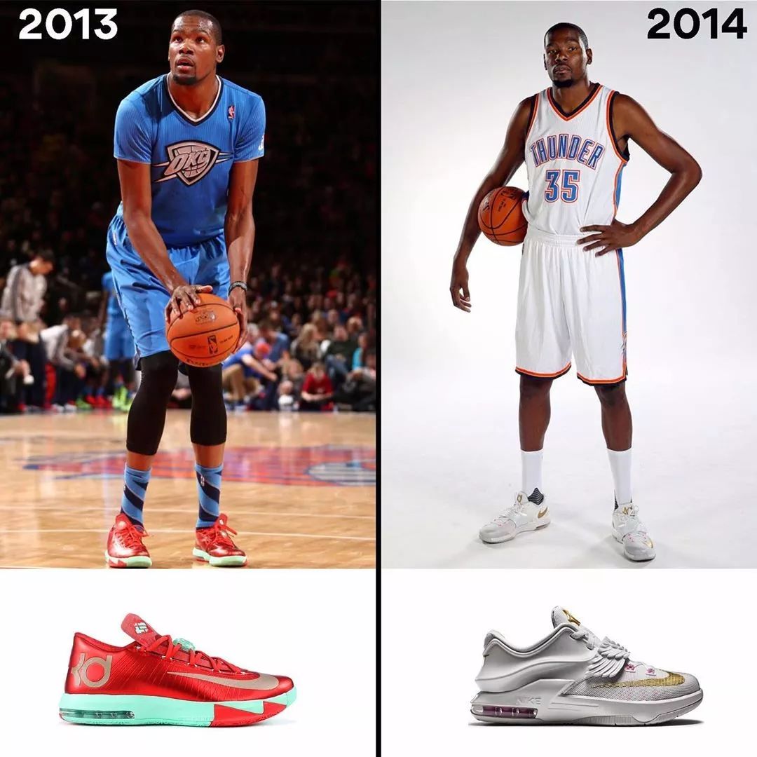 凯文·杜兰特@小时候买不起球鞋，还被迫穿女鞋，打进NBA后要求签名鞋必须便宜