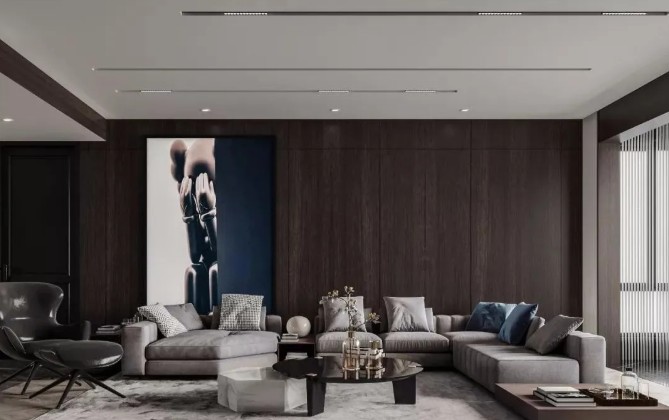 『』木饰面做背景墙，自然又温馨，你会爱上它！