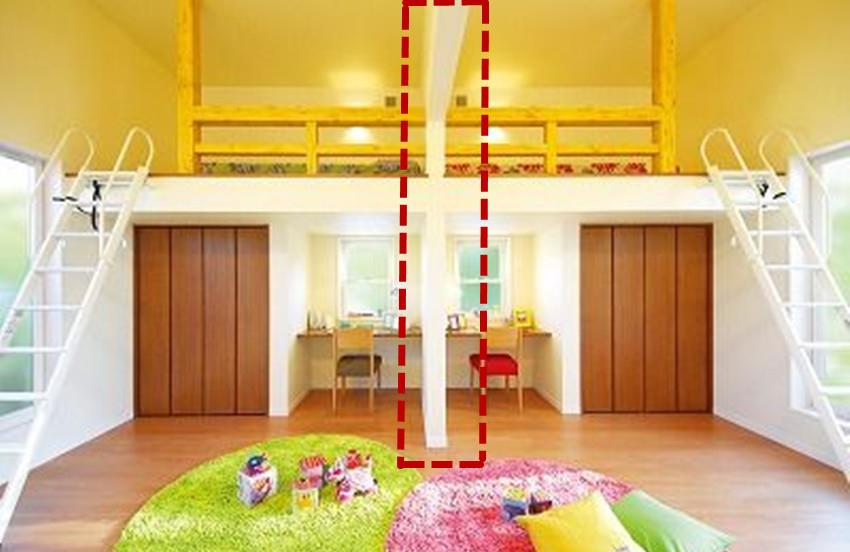 |2个孩子一间房，中间加隔断装2张悬空床，下铺1人1书桌互不干扰