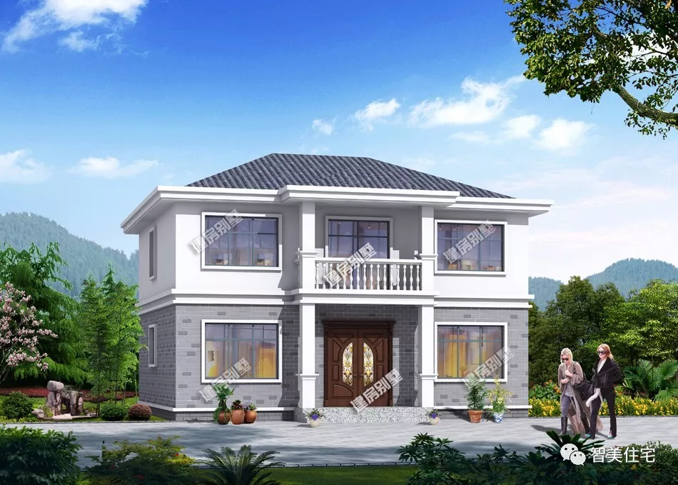 |外观风格相似的两栋别墅,第一栋造价25万,很多人都喜欢