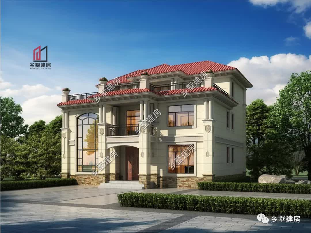 |14X12米三层农村自建房，超大露台还配有阳光房