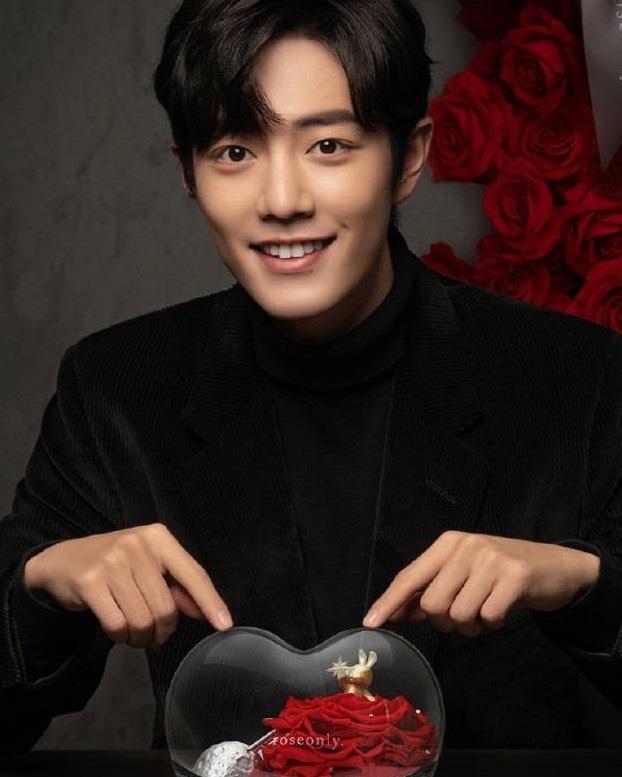 肖战|rosenoly凌晨换肖战新物料，黑色丝绒西装贵族范，新图长在审美上