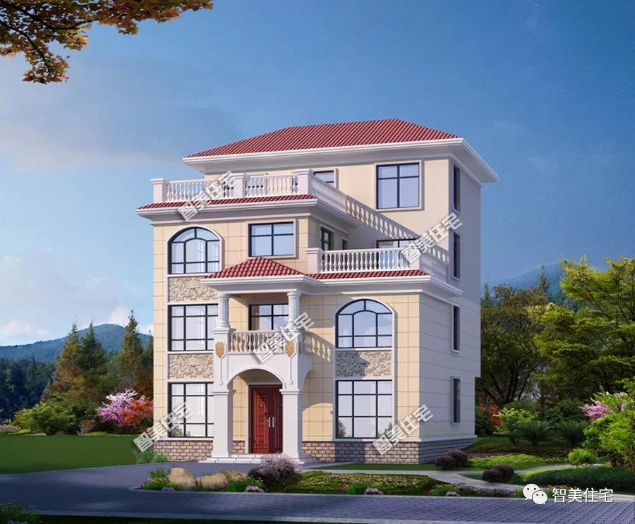 两栋面宽11米多的四层别墅，造价40-50万间，都很漂亮