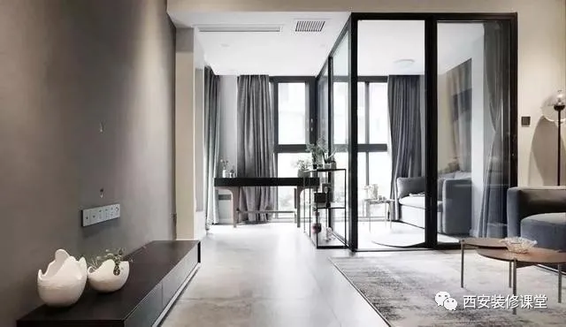 儿童房|90㎡两室变三室，极简黑白灰三口之家