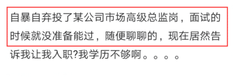 |员工随便投了个高级总监职位，结果面试通过了：我这水平也能过？