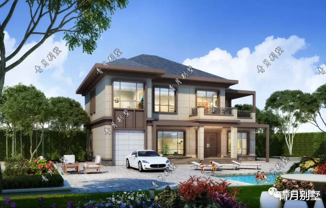 「」15.3×11.7米二层新中式别墅,时尚秀气,经典耐看