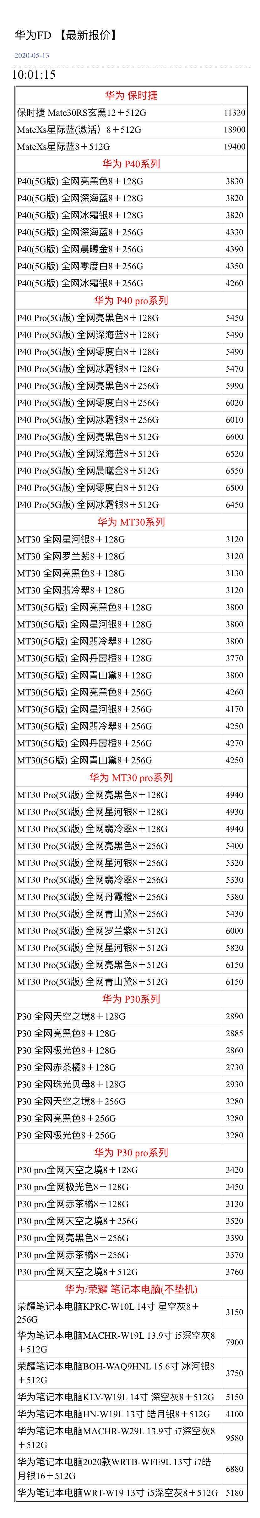 「」5月14日手机批发价格，你手机买贵没有
