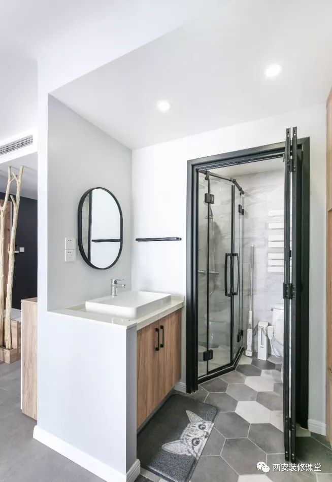 「」85㎡两室灰色极简北欧，刚需也有范