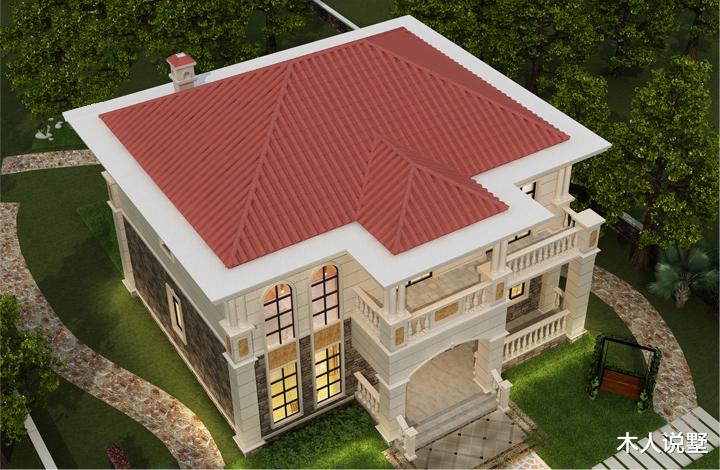 []12米面宽最适合建的二层别墅，精致美观，适合农村小家庭