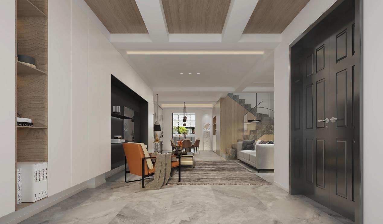 |220㎡联排别墅，前后2院子最美不过新中式，土豪拿钱砸不出的高档