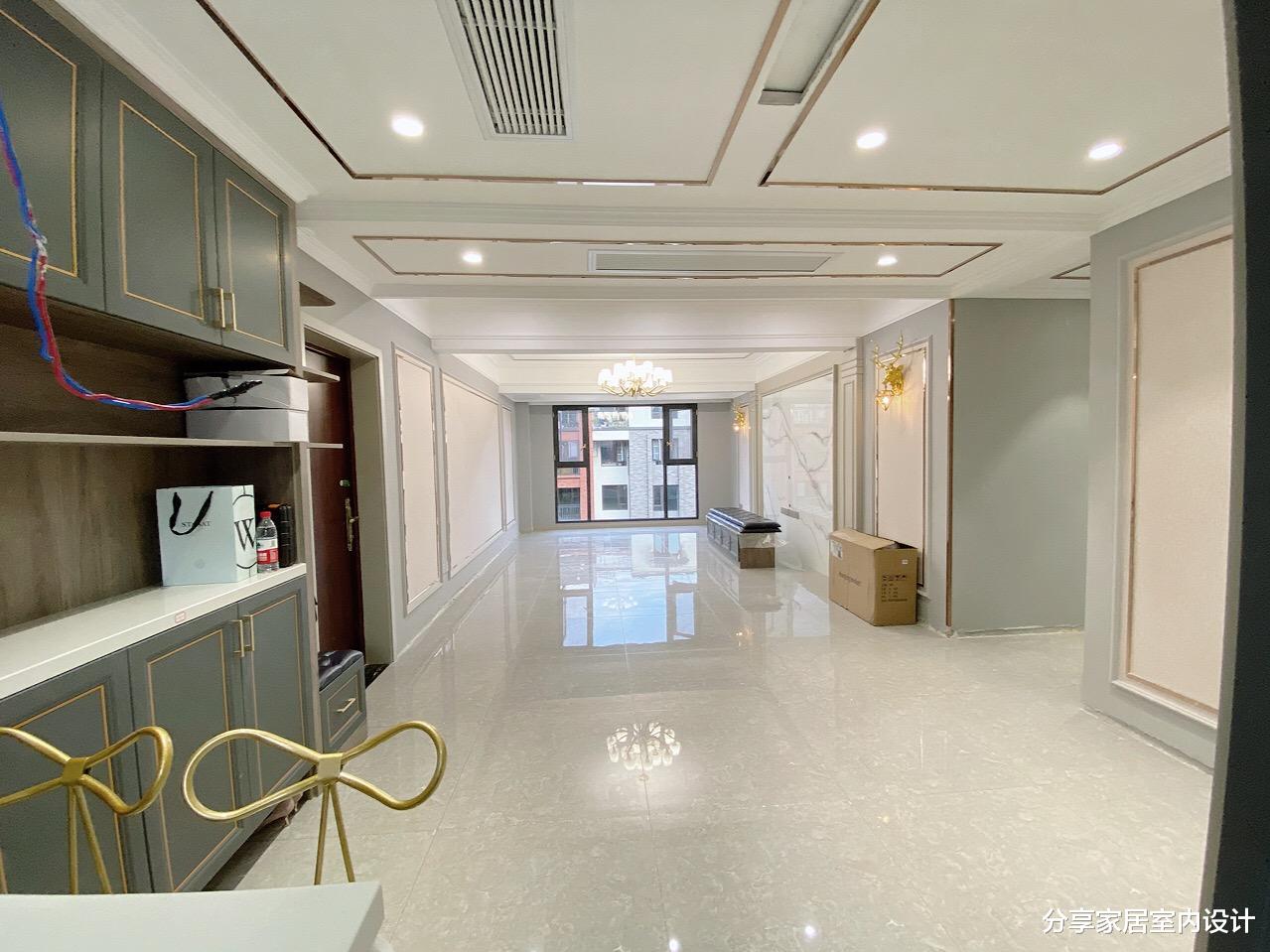 「」她家120平新房，还没布置齐家具就很漂亮，电视墙超喜欢，晒晒！