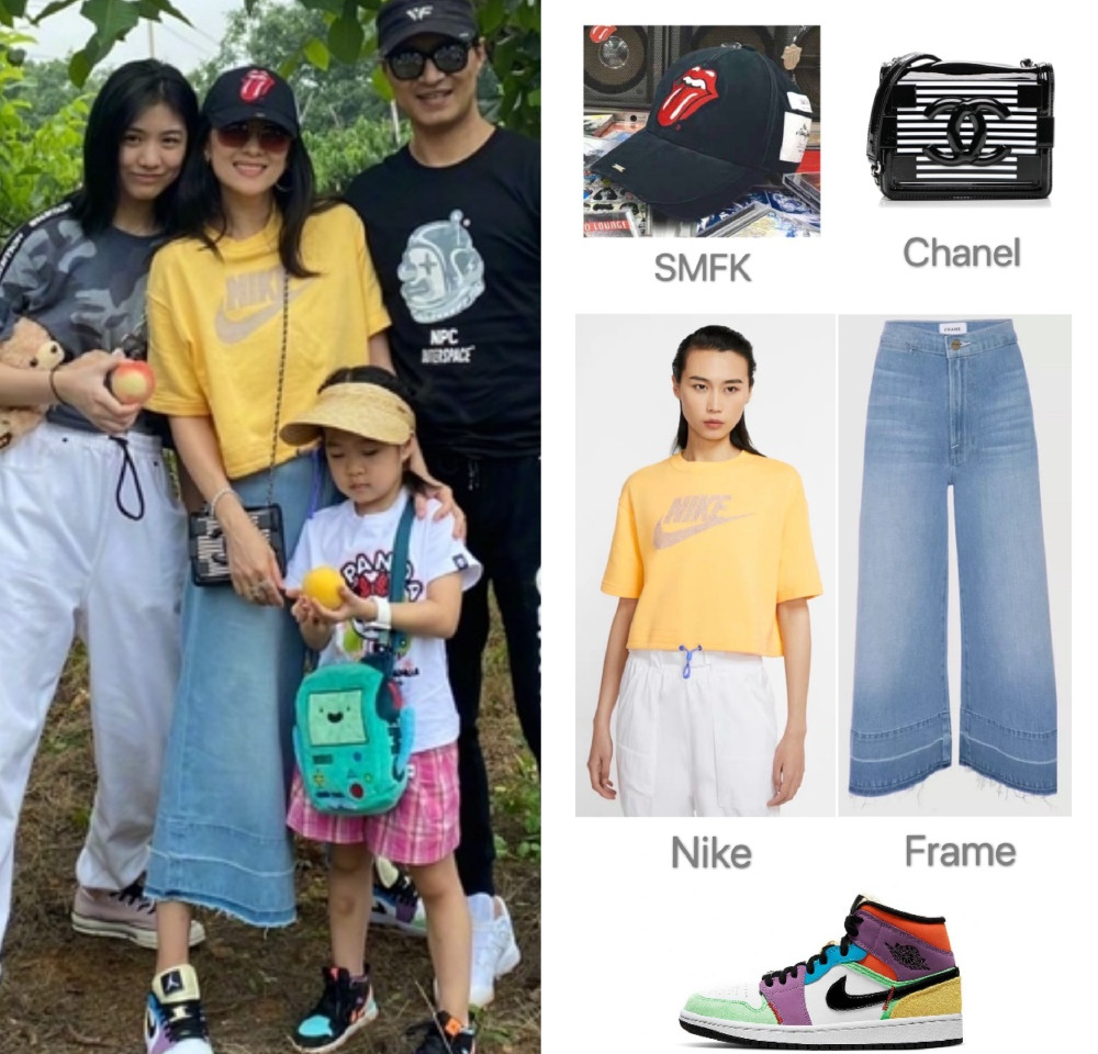 章子怡|章子怡挑战深V波点裙，气质越发温柔，“妈妈风”拍照姿势引热议