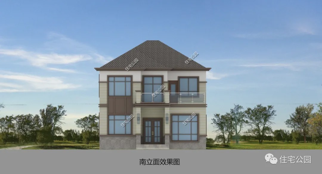 「」9×14米占地130平，多卧室+观景大露台，经典二层新中式美宅