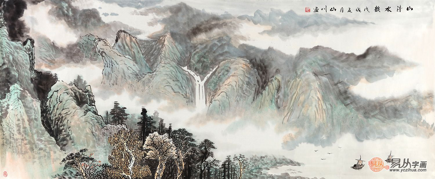 「山水画」居家装饰挂画分享，美不胜收的国画山水
