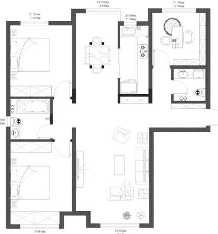 「」133㎡三室两厅装修样板间，大气上档次的简欧风，超想自己住进去