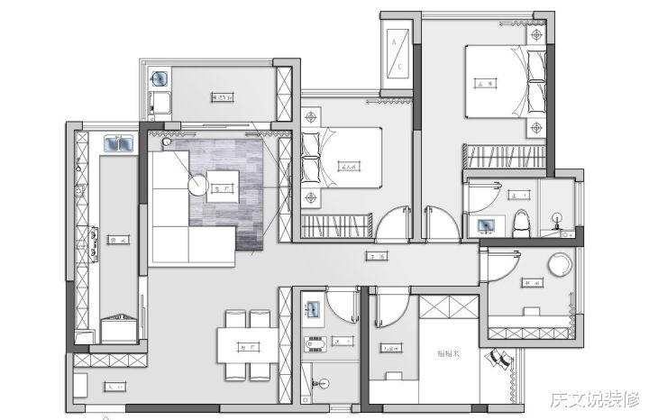 ##现代简约风格改善房装修,无主灯设计让沉稳明亮尽显