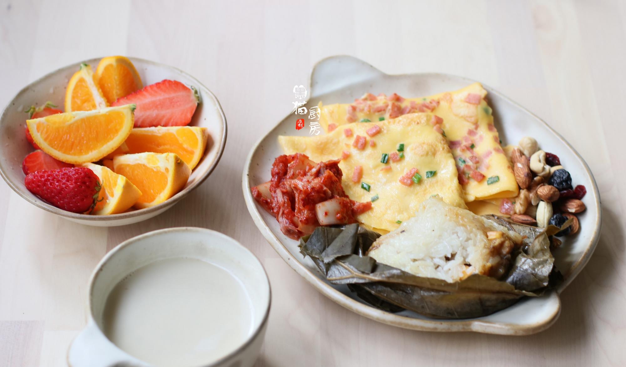 蛋挞@孩子的早餐我从不糊弄,不丰盛但用心,网友:难怪孩子长得快