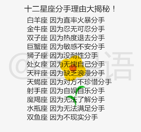 运势：十二星座分手理由大揭秘！十二星座失恋后的人前人后对比