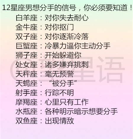 『金牛座』12星座男想分手的信号，你必须要知道！低调、内敛，实际很牛X的星座排行！