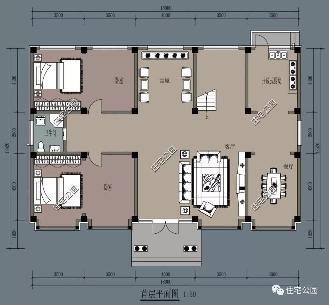 |30套经典农村法式风格户型图，带效果平面展示