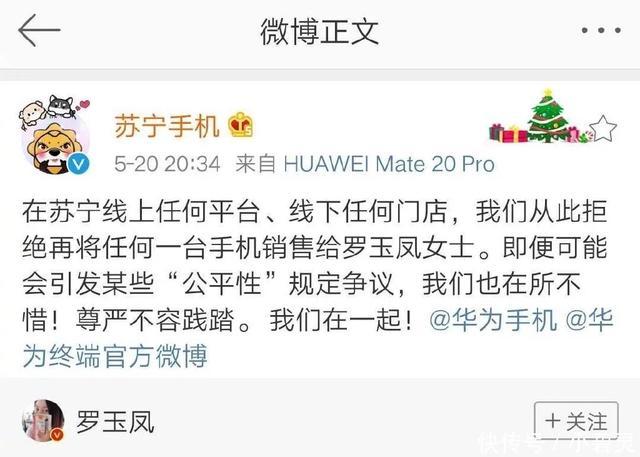 华为|罗玉凤对华为落井下石，苏宁霸气回应，引网友纷纷点赞力挺