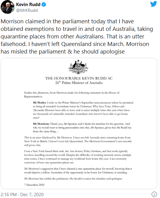 澳總理莫裡森道歉，污蔑陸克文，結果被親自打臉-圖3