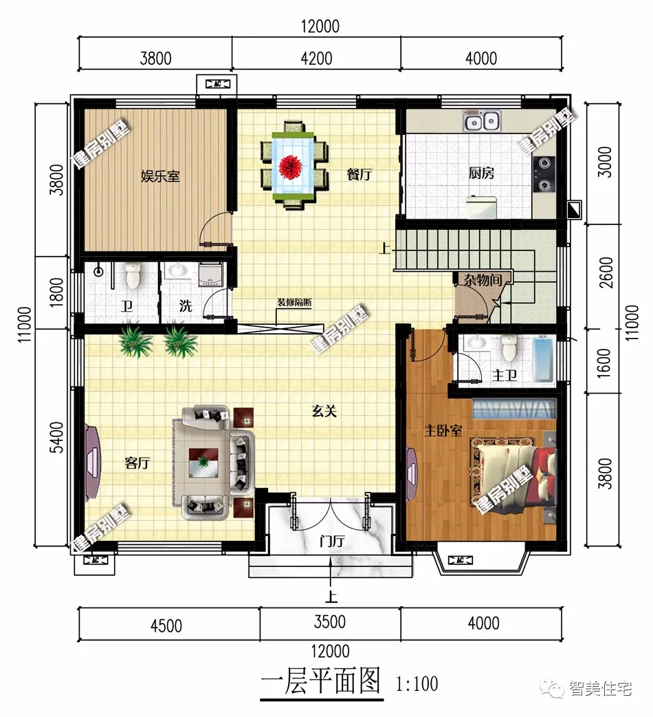 |尺寸相同的两栋农村别墅，第一栋有13个卧室，适合大家庭