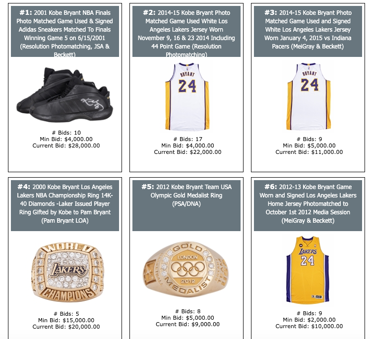 「李荣浩」战靴、战袍、戒指!科比的珍品被悉数拍卖!致敬传奇