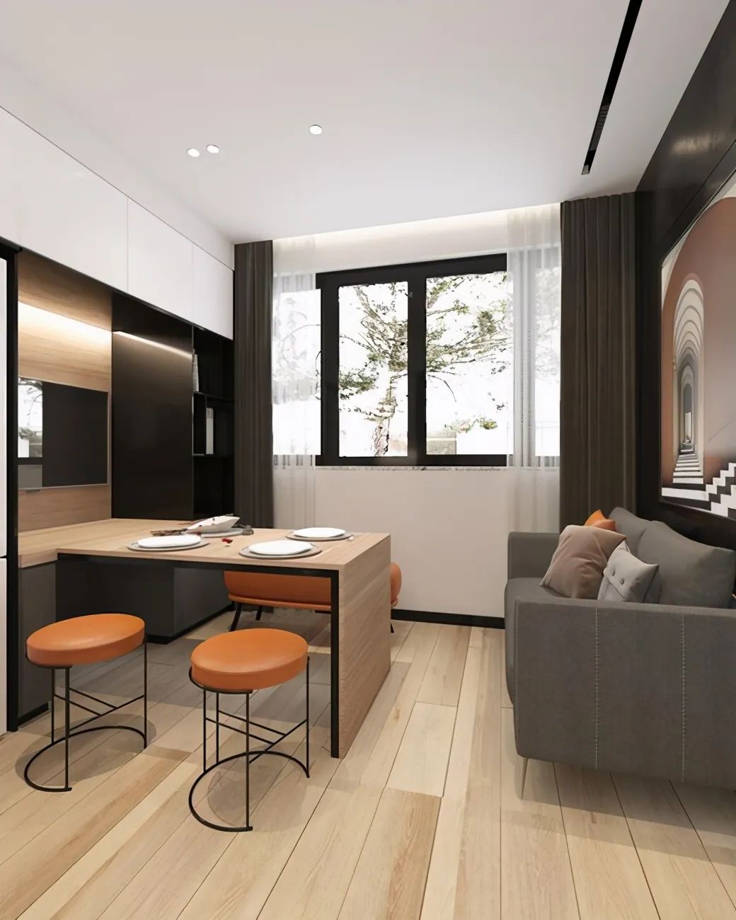 |绝了！40㎡小户型这样装修，不仅有二分离式卫生间，还有两个卧室