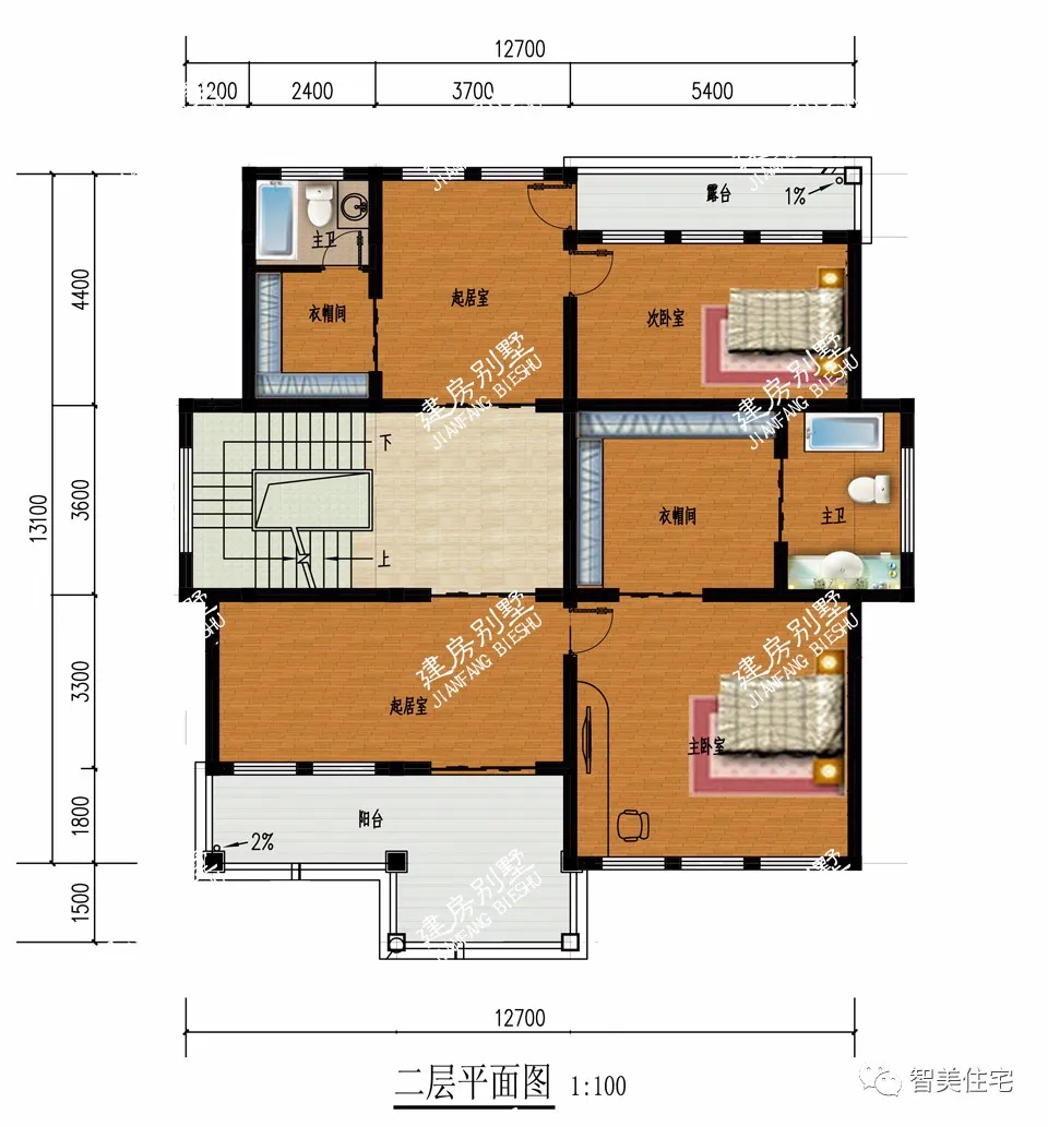 |2栋带地下室设计的别墅，豪华气派，一看就是家境殷实