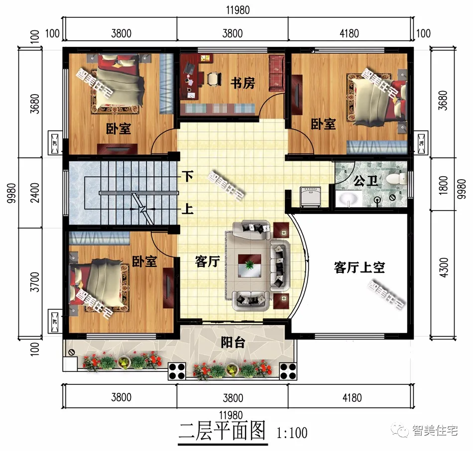 |两栋客厅挑空设计，简欧风格的农村别墅，既简约又有范儿