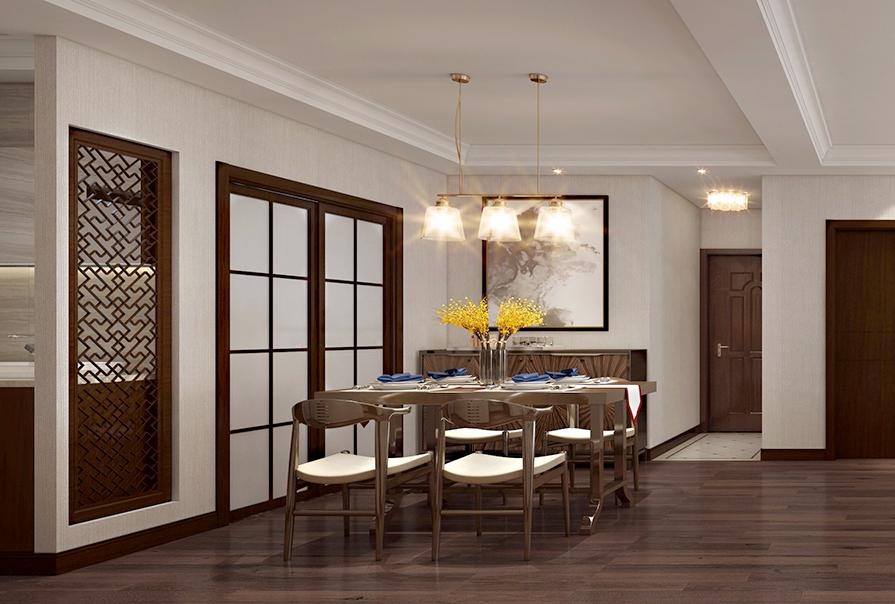 |124平新中式二居室,散发着简洁优雅、唯美大气的层次之美