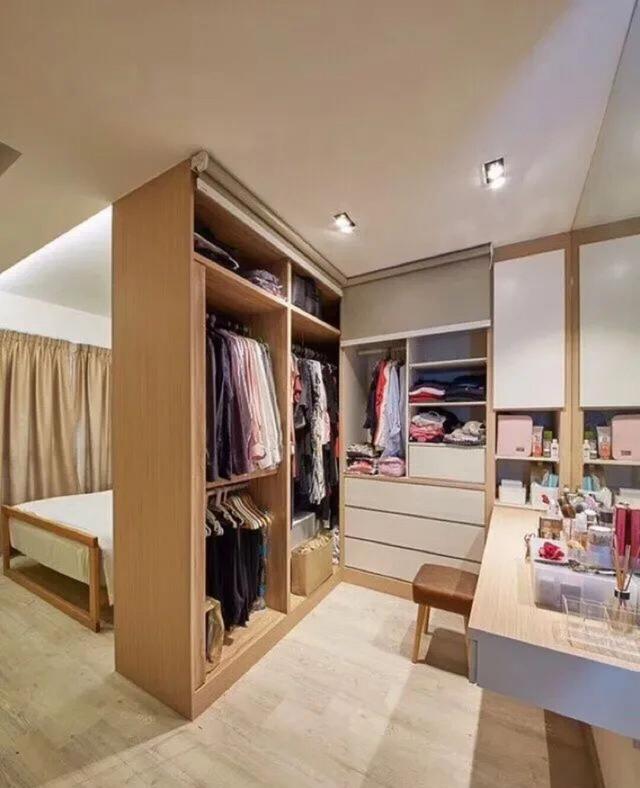 ▲不用装独立衣帽间,占地方还浪费空间,卧室装个步入式实用还方便