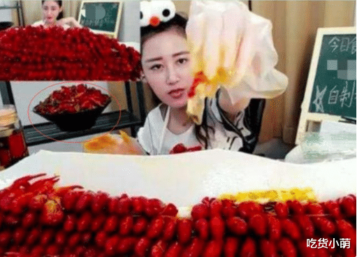 「豆腐脑」大胃王吃500只“大龙虾”，眼尖粉丝看出破绽，网友：1只碗露馅了