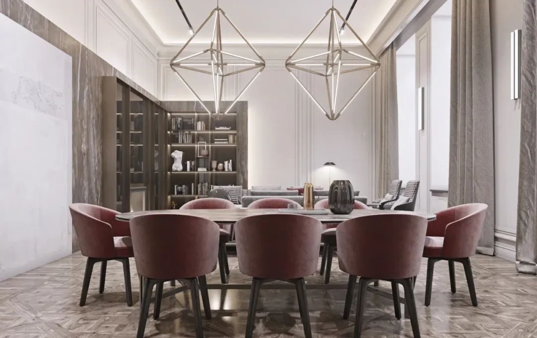 []「木禾堂」200㎡精致轻奢住宅，一抹低调红很高级！