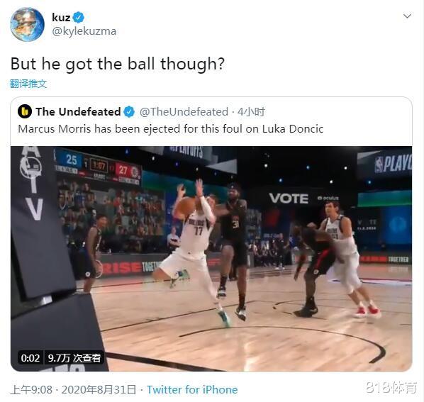 卢卡·东契奇|迷惑言论! 库兹马力挺莫里斯爆头东契奇: 可是他打到球了啊