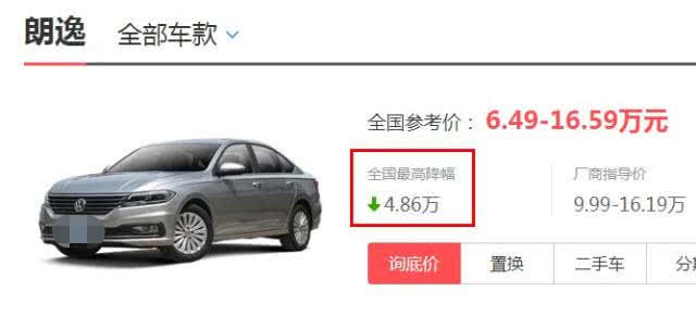 大众汽车：大众“降价求量”，一口气下探4.86万，还要啥轩逸、卡罗拉