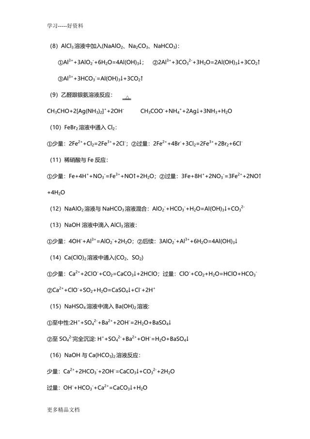 『』2020高考化学：常见考点归纳20题，复习冲刺，抓紧学起来！