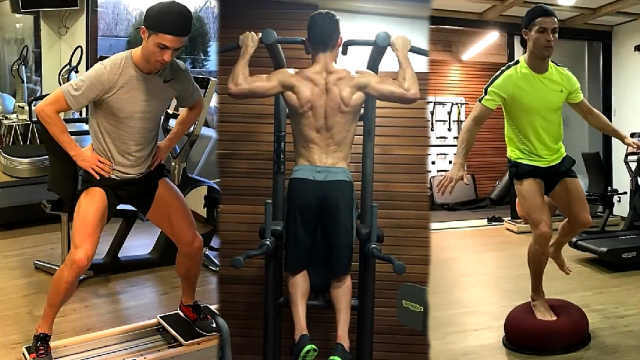 C罗▲比你优秀还努力，病毒都阻挡不了C罗的自律，带领全家豪宅健身