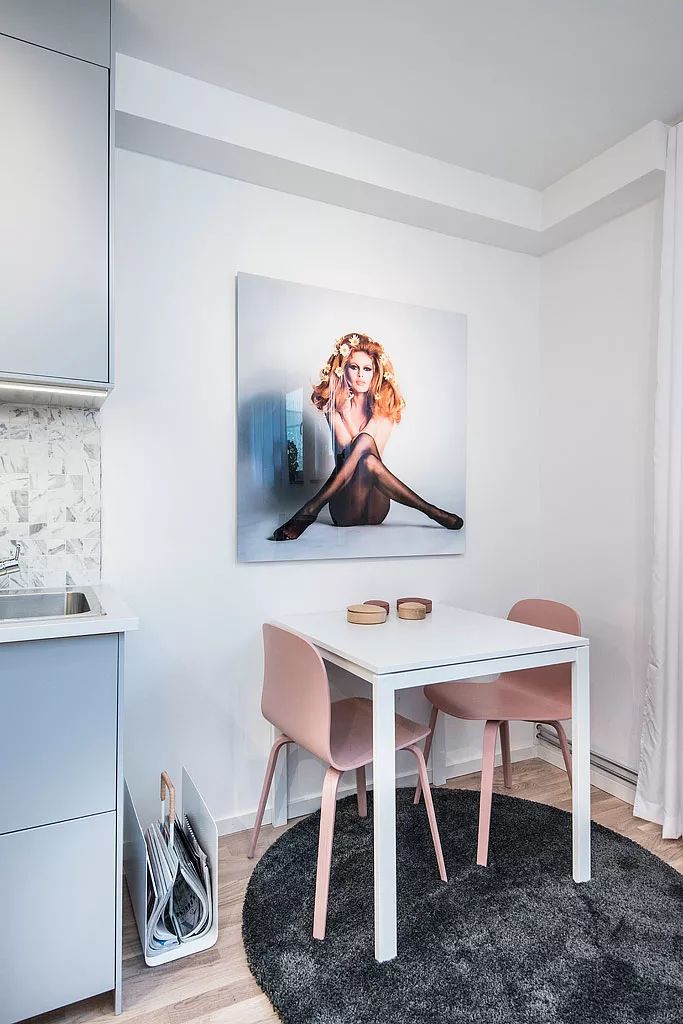 『』25㎡北欧风单身公寓,蓝色+灰色的色彩搭配,让小家清新有温度!