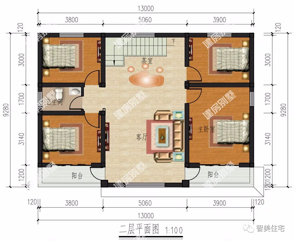 |2栋宽13米的两层别墅，外形都很美，室内空间使用率高