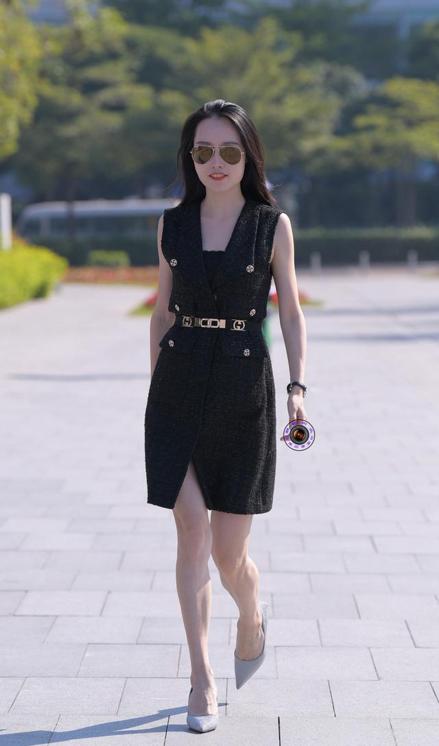穿衣搭配|粗花呢连衣裙搭配尖头细跟鞋,职业女性这样穿,简约中透着小性感