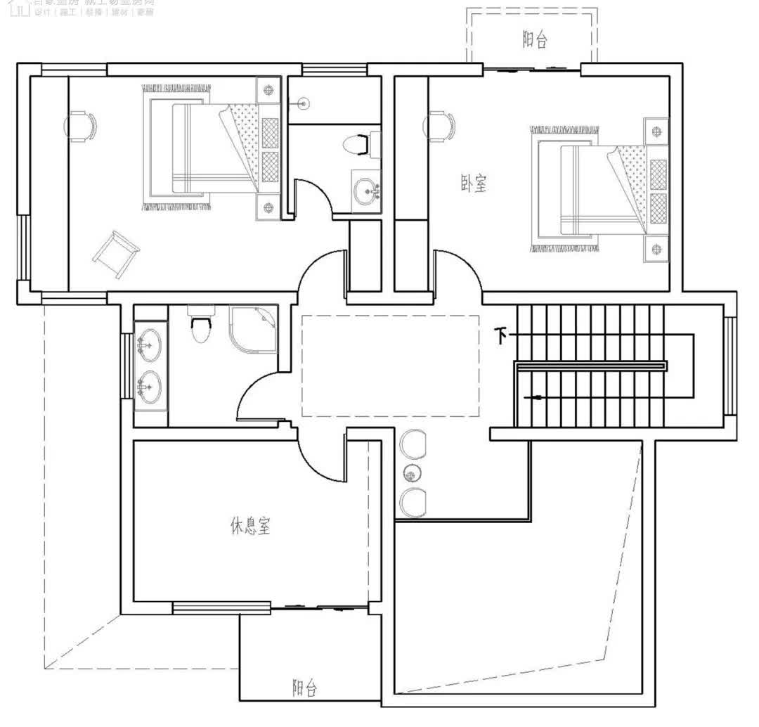 设计师|2020年最时尚的二层农村别墅，挑空客厅+落地窗，造价仅需40万