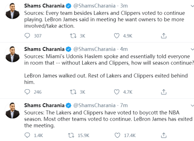 雄鹿队|只是说说？雄鹿率先罢赛却不同意结束赛季，名记：湖人快船没正式投票！