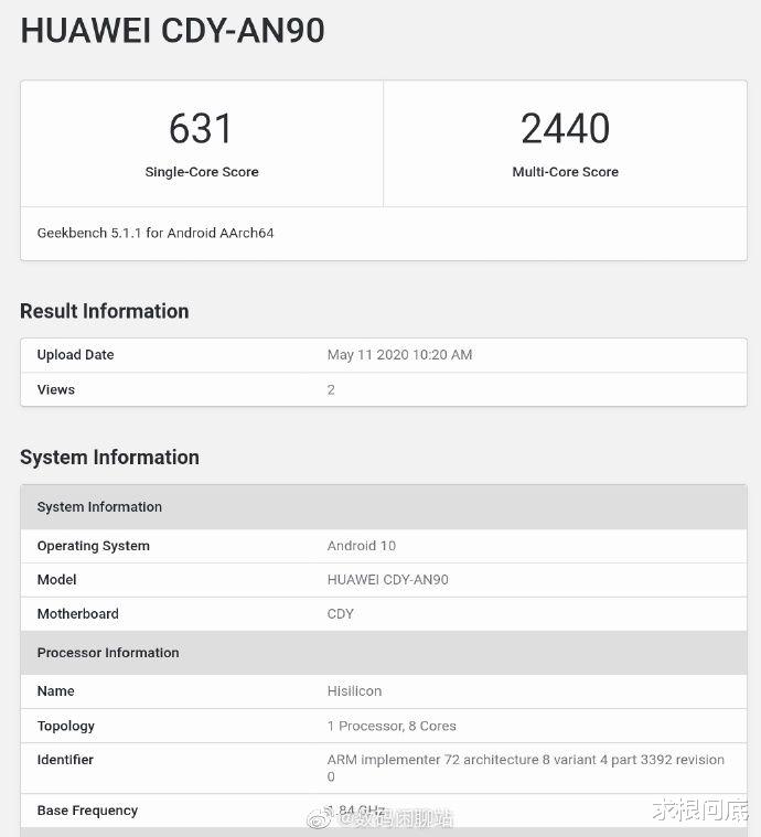 跑分■红米10x天玑820跑分流出，性能略胜麒麟820，将和荣耀x10打价格战
