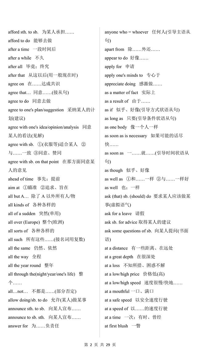 考试|天生励志！英语【重点短语+词汇】精讲，回回考试“并列前茅”！