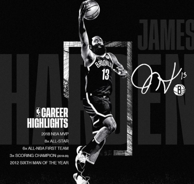 詹姆斯·哈登|哈登交易后终于发声！加盟篮网仍穿13号球衣，名记曝光首秀时间