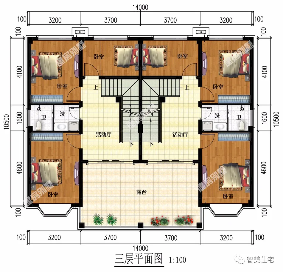 []小尺寸设计的农村双拼别墅，两兄弟共建造价低，非常实用