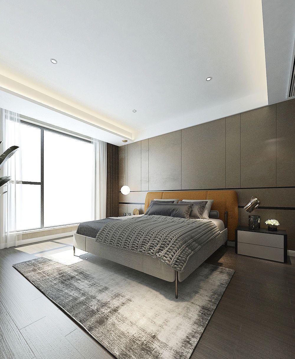 『』140平米现代风格，客厅的色调以白色和灰色为主，显得更宽敞明亮