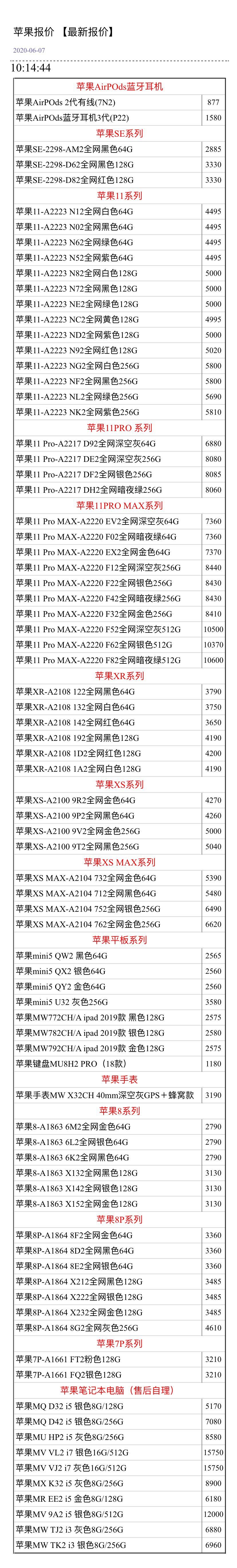 显卡：6月7日手机批发价格，你手机买贵没有